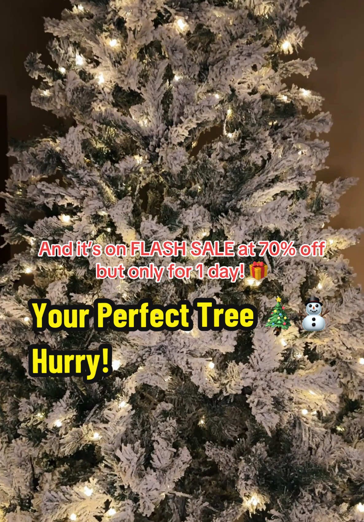 Turn your living room into a winter wonderland with this 6-7.5ft pre-lit artificial Christmas tree. Snow-flocked branches + warm white lights = pure holiday magic! On SALE now! #HolidayDecor #ChristmasTree #tiktokshopholidayhaul #winterfinds #mademyyear #toptierdecember 