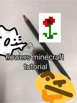 flower minecraft tutorial >.< #kaorukowaguri#flowerminecraft#draw#flower#waguri#Minecraft#art#fyp#xh