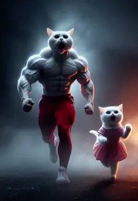 Cat Family Escapes from a Crursed Doll 🧸🙀 #horror #cartoon #cat