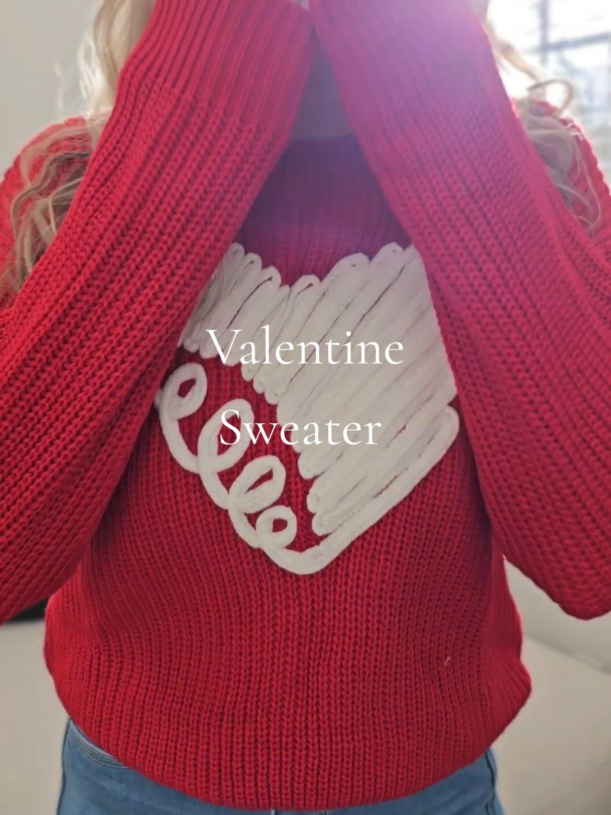 Valentines Sweater 💝 #valentinesweater #ValentinesDay #valentinesdayoutfit #crochetsweater 