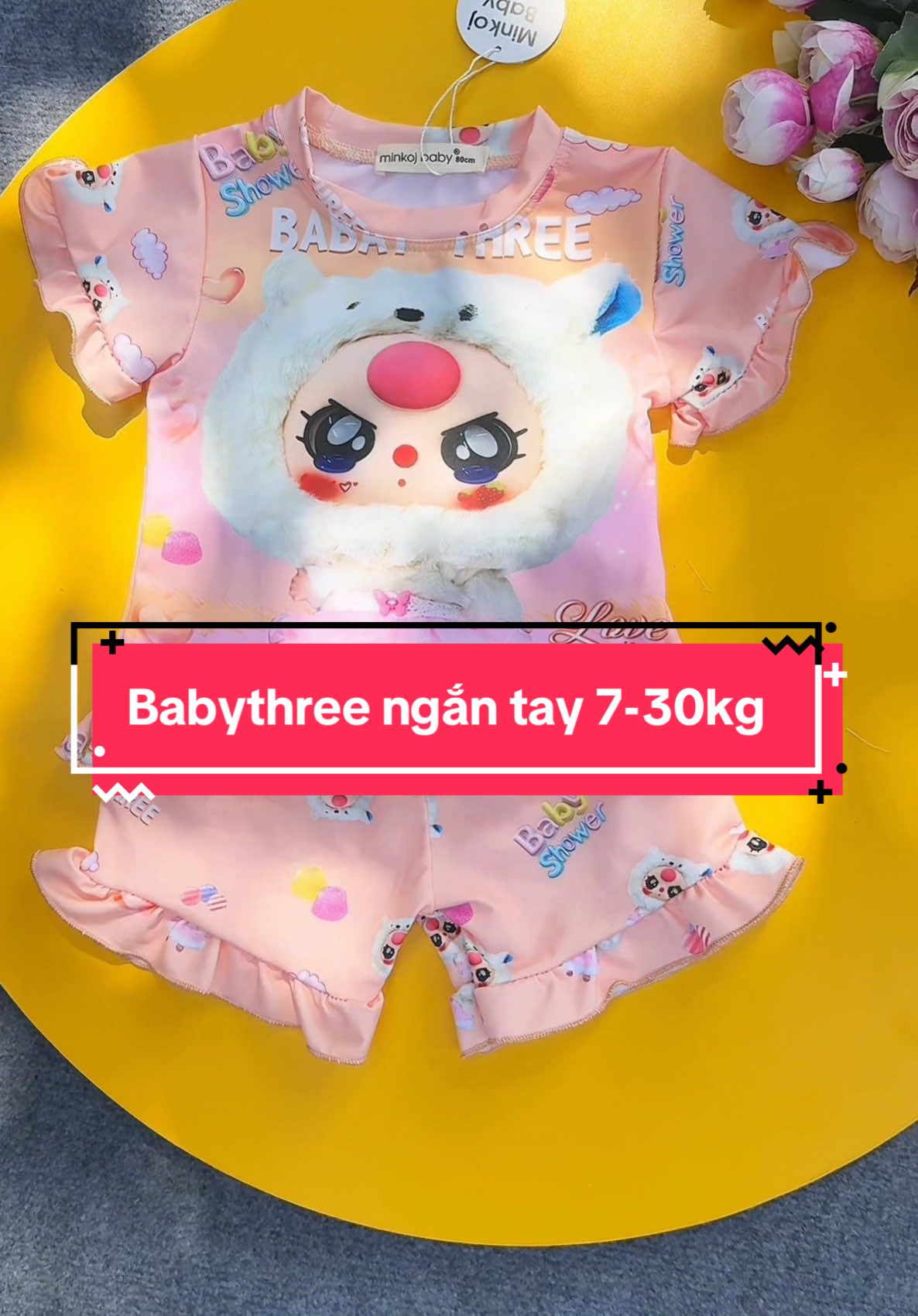 Lên thêm siêu phẩm mới toanh mẫu ngắn tay #babythree bé từ 7-30kg mẹ săn ngay nha !#xuhuong #mebimsua #doembe #bobegai #setbobegai #dobobegai 