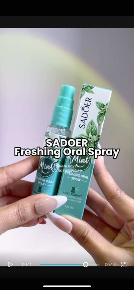 always keep breath fresh with SADOER 💗 say goodbye to bad breath ✨ #sadoer #sadoerproduct #mouthspray #limemint #oralcare #oralspray #mouthcare #mintmouthspray #tiktokfinds #tiktokbudol #foryou #fyp 