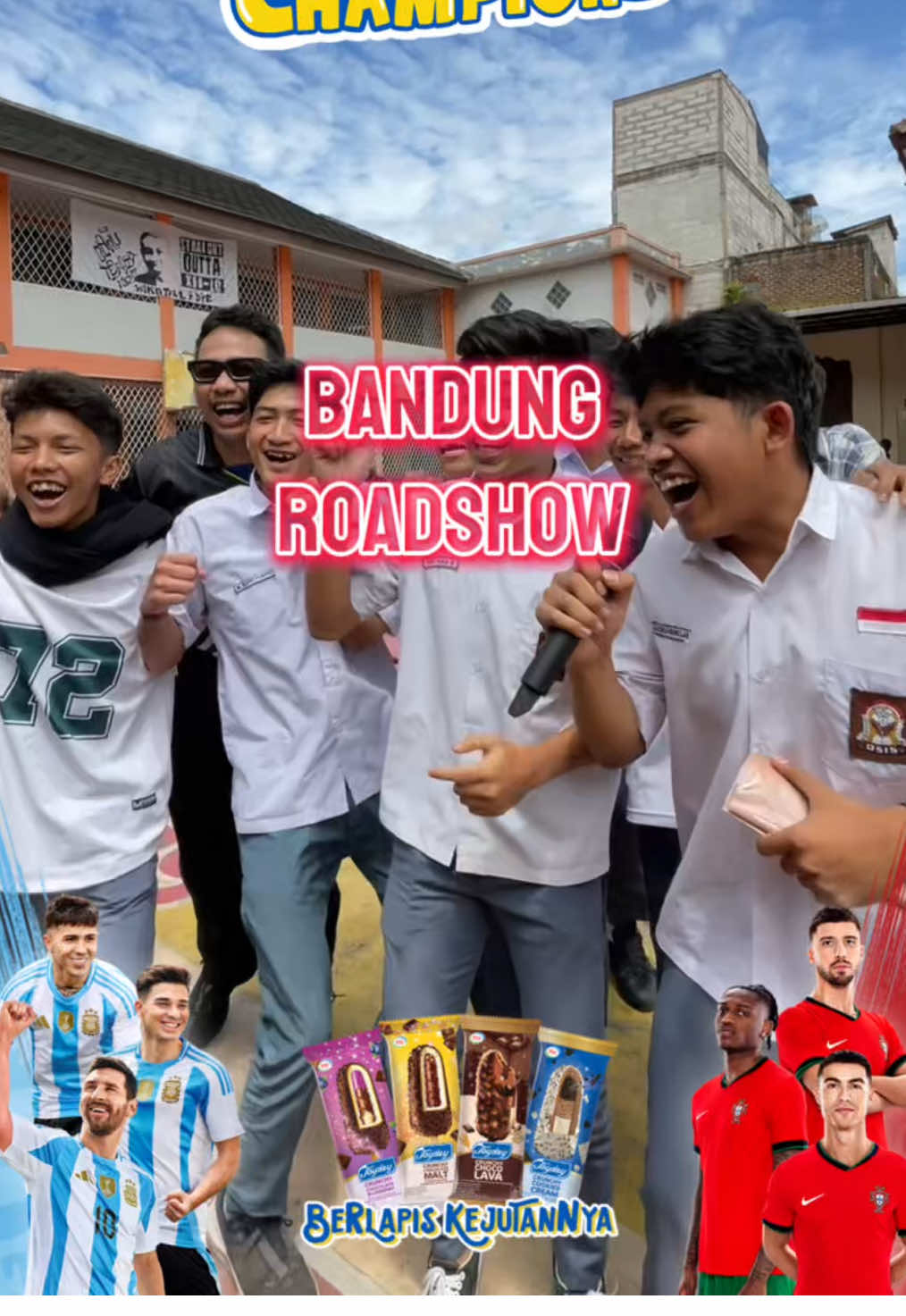 Mumpung Roadshow Joyday School Champions di JABODETABEK masih berjalan, nih mimin kasih sedikit keseruan roadshow di Bandung! 🥳🎊🎉 Ikutin keseruan Joyday School Champions di media sosialnya @JoydayIceCream & Prambors yaaa! 🤩🤝🏻 JOYDAY - Regional Milk Dairy Sponsor Timnas Argentina & Timnas Portugal. #JoydaySchoolChampions #JoydayXPrambors #BerlapisKejutannya #JoydayIceCream