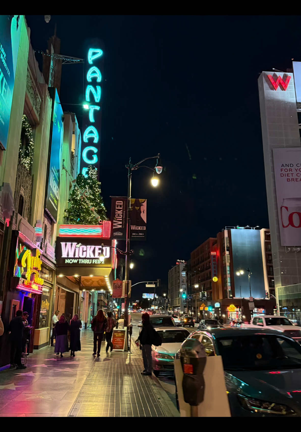 Following the WAYMO self-driving Jaguar I-Pace to see Wicked at the Pantages.   #wickedthemusical #hollywoodpantagestheatre #glindathegoodwitch #elphaba  #wickedwitchofthewest 