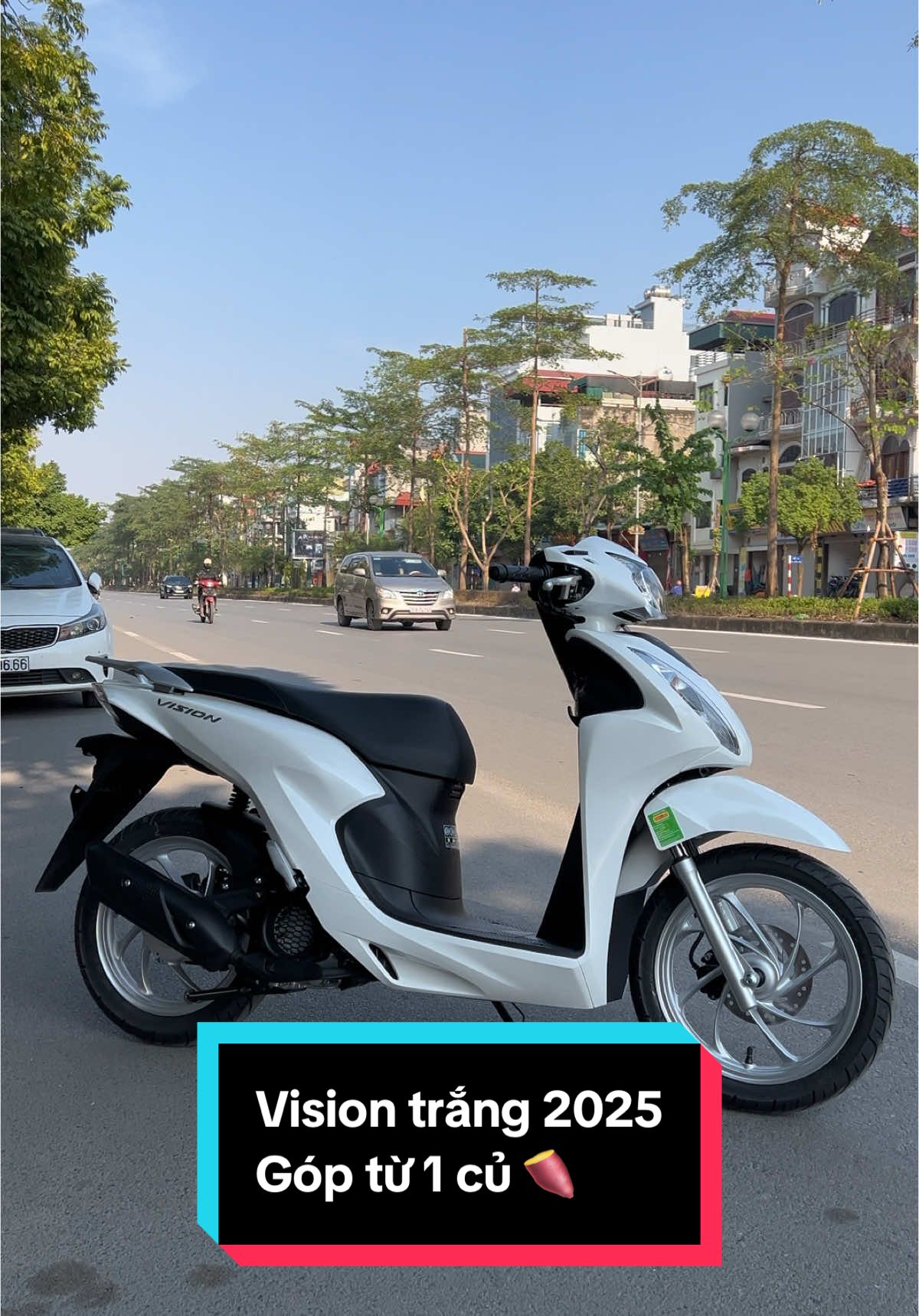 Thêm lựa chọn cho ace, Vision trắng đen 2025 bản tiêu chuẩn khoá chìa  #xemayhoangmai #xemaytragop #tragopxemay #honda110 #honda #vision #xuhuong 