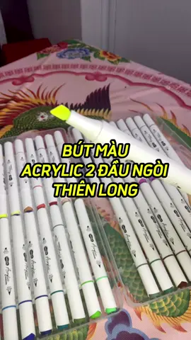 Bút lông màu Acrylic Markers 2 đầu ngòi Thiên Long #thienlong #butlongmauhaidau #mevabe #danhchobe #shoputni 