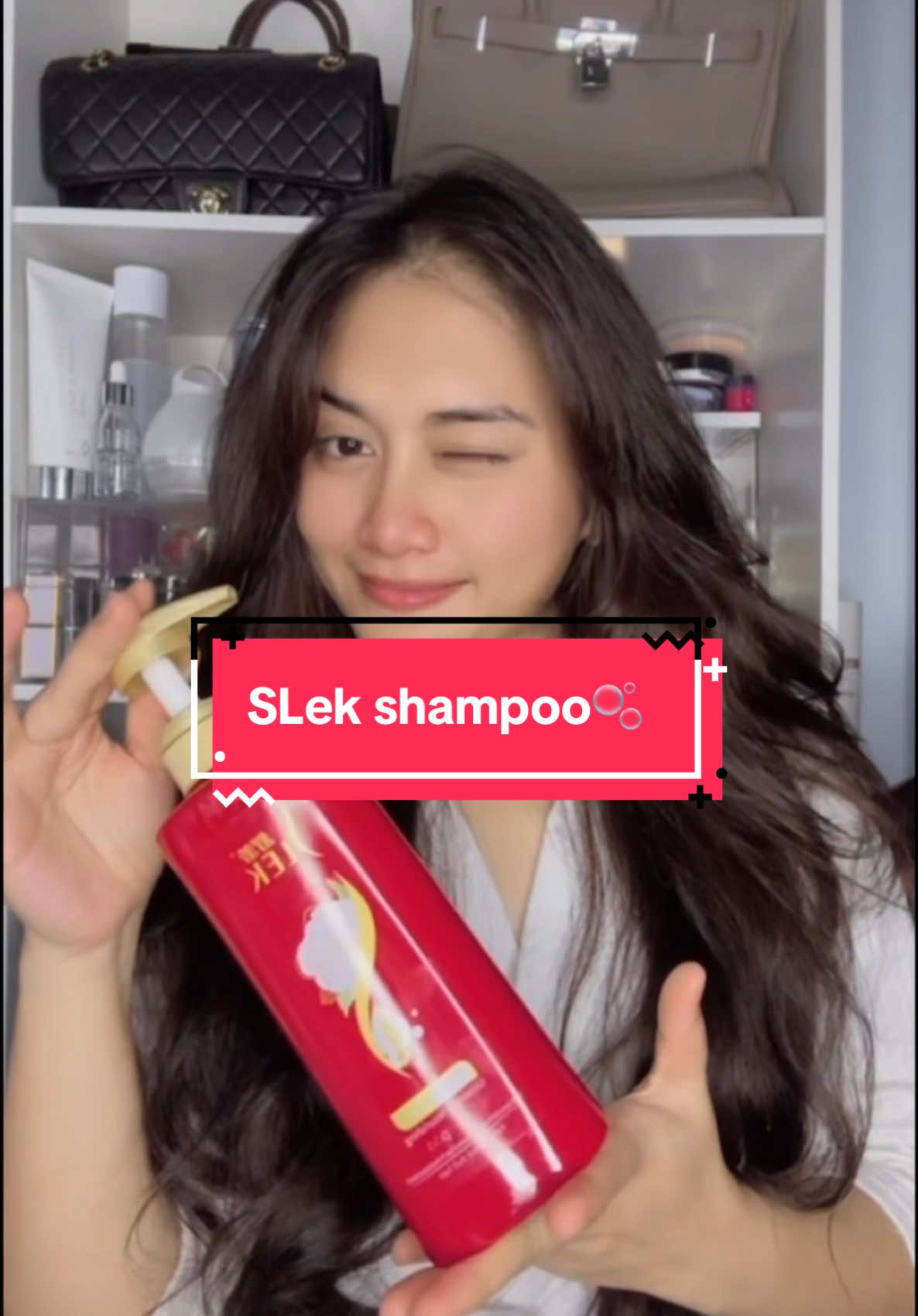 For shiny and healthy hair✨ #hairshampoo #shampoo #haircare #slekshampoocamellia #slekshampoo #fyp 