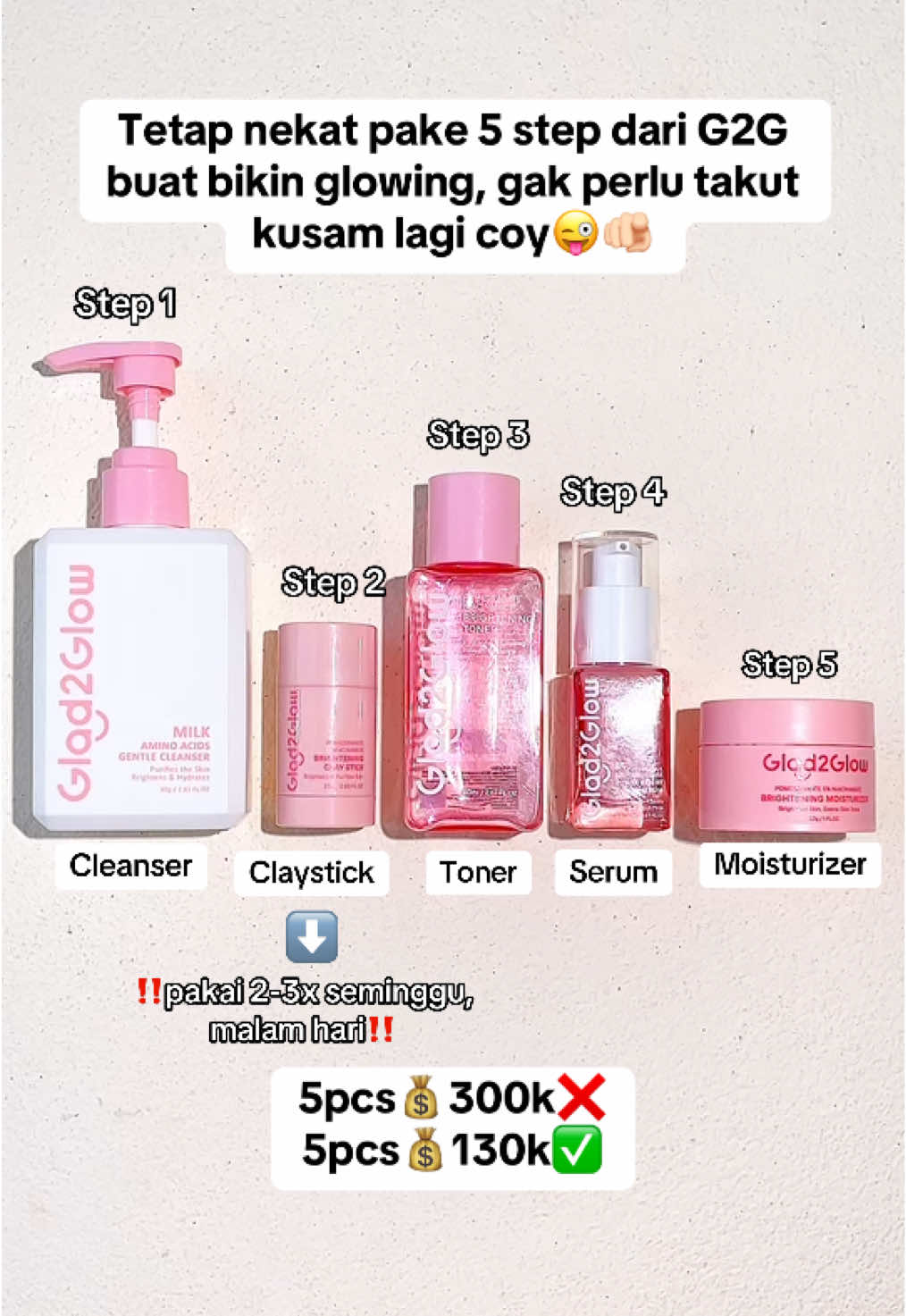 Bakal seterusnya repurchase ini mah😜 #glowing #skincare #glad2glow #fyp #xyzbca #viraltiktok #skincareviral #trending #4u #skincareroutine #racunskincare #fypage #fyppppppppppppppppppppppp 