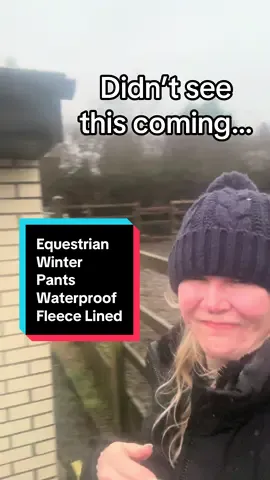 Calling all equestrians! If you are outside with horses this winter these waterproof fleece lined winter pants with zip pockets are perfect tor mucky, wet yard work with horses. They will keep you warm and dry! Can’t save the biting though. #tiktokmademebuyit #equestrian #horsegirls #britishweather #horserider #winterclothing 