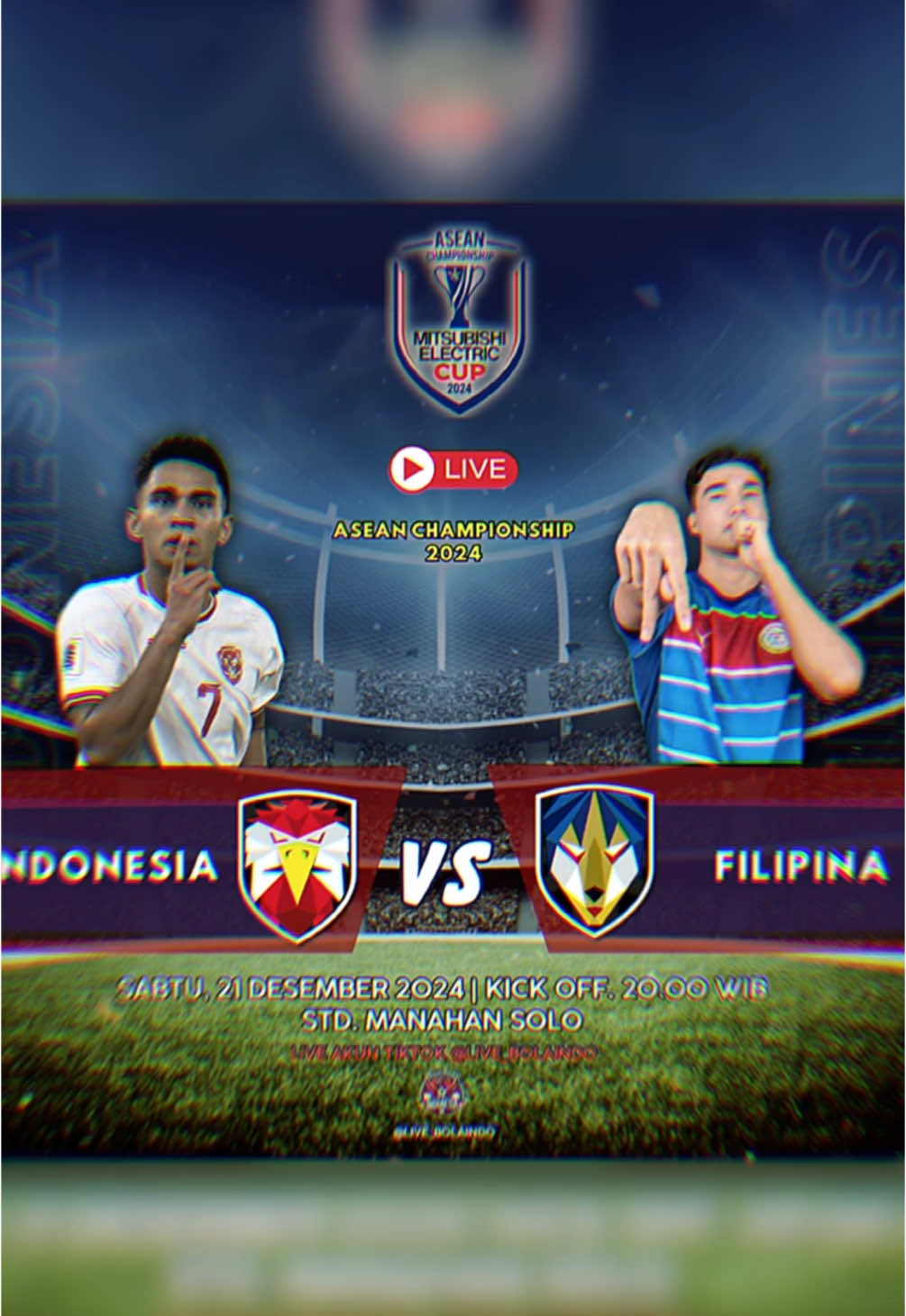 Ayo Kibarkan Semangat Merah Putih! 🇮🇩🔥 Laga krusial menanti! Garuda Indonesia siap hadapi Filipina di pertandingan ke-4 yang penuh gengsi. Jangan lewatkan aksinya, Sabtu, 20 Desember 2024, pukul 20.00 WIB, langsung dari Stadion Manahan Solo! Saatnya kita bersatu, dukung perjuangan Garuda terbang tinggi menuju kemenangan! 🦅 #DukungGaruda #TimnasIndonesia #BersamaLebihKuat