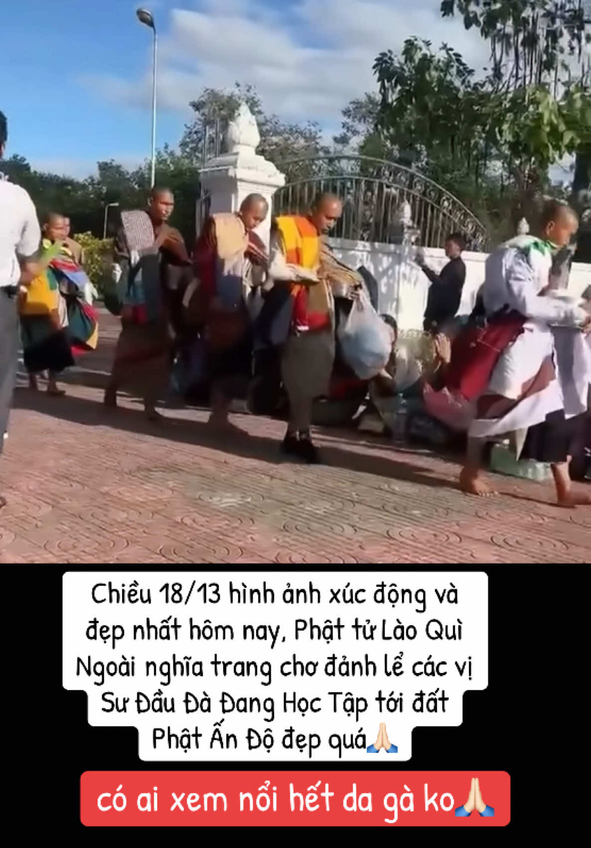 Chiều 18/13 hình ảnh xúc động và đẹp nhất hôm nay, Phật tử Lào Quì Ngoài nghĩa trang chơ đảnh lể các vị Sư Đầu Đà Đang Học Tập tới đất Phật Ấn Độ đẹp quá🙏🏻#longkadaily #suminhtue #thichminhtue #thayminhtue #thayminhtuemoinhat #minhtri #minhtang #chonchi 