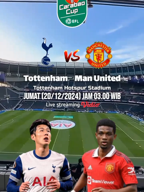 Tottenham vs Manchester United di laga babak 8 besar Carabao Cup 2024/2025 #eflcup #tottenham #manchesterunited #football #vidio #tiktokindonesia #fypviralシ 