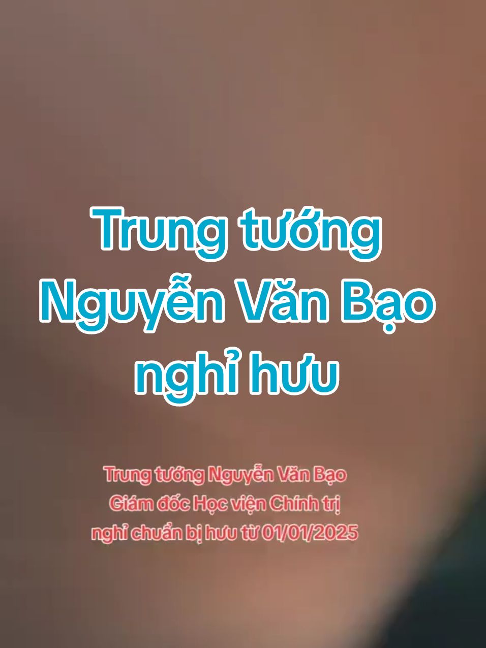 Trung tướng Nguyễn Văn Bạo  - Sinh năm 1964. Quê quán: Quế Võ, Bắc Ninh.  - Ông nhận học vị TS Lịch sử (7.2007), được công nhận đạt chuẩn Phó Giáo sư ngành Quân sự, chuyên ngành Lịch sử Quân sự (10.2016). - Năm 1986: Thi đỗ vào Trường sỹ quan Chính trị - quân sự. - Năm 1990: Tốt nghiệp ông được giữ lại ở Trường làm giảng viên Khoa Lịch sử Đảng của Trường sỹ quan Chính trị - quân sự. - Tháng 9/1994: Học viên Học viện Chính trị Quân sự. - Tháng 8/1996: Tốt nghiệp được giữ lại làm giảng viên Học viện Chính trị - Bộ Quốc phòng. - Năm 2001-2003: học cao học - Năm 2004-2006: đi nghiên cứu sinh. - Tháng 8/2008: Chủ nhiệm bộ môn Lịch sử NTQS, Học viện Chính trị Quân sự. - Tháng 01/2009: Phó Chủ nhiệm Khoa Lịch sử NTQS, Học viện Chính trị Quân sự. - Tháng 8/2010: Phó Chính ủy Bộ CHQS tỉnh Bình Thuận. - Tháng 5/2011: Chủ nhiệm khoa Lịch sử NTQS, Học viện Chính trị Quân sự. - Tháng 5/2013: Phó Chủ nhiệm Chính trị Quân khu 4. - Tháng 12/2014: Viện trưởng Viện Lịch sử Quân sự Việt Nam. - Tháng 12/2016: Giám đốc Học viện Chính trị Quân sự. - Ngày 01/01/2025: Nghỉ chuẩn bị hưu. #boquocphongvietnam #quandoinhandanvietnam #xuhuong #thinhhanh #nguyenvanbao #hocvienchinhtri #CapCut 