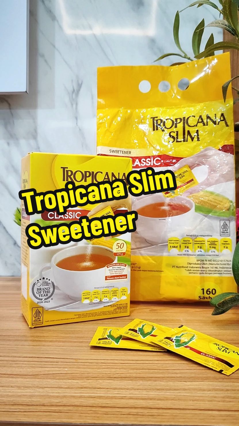 Tropicana Slim Sweetener. Alternatif pengganti gula dalam bentuk sachet, rendah kalori dan praktis #tropicanaslim #tropicanaslimsweetener #gebraybelanjadesember #cuantanpabatas 