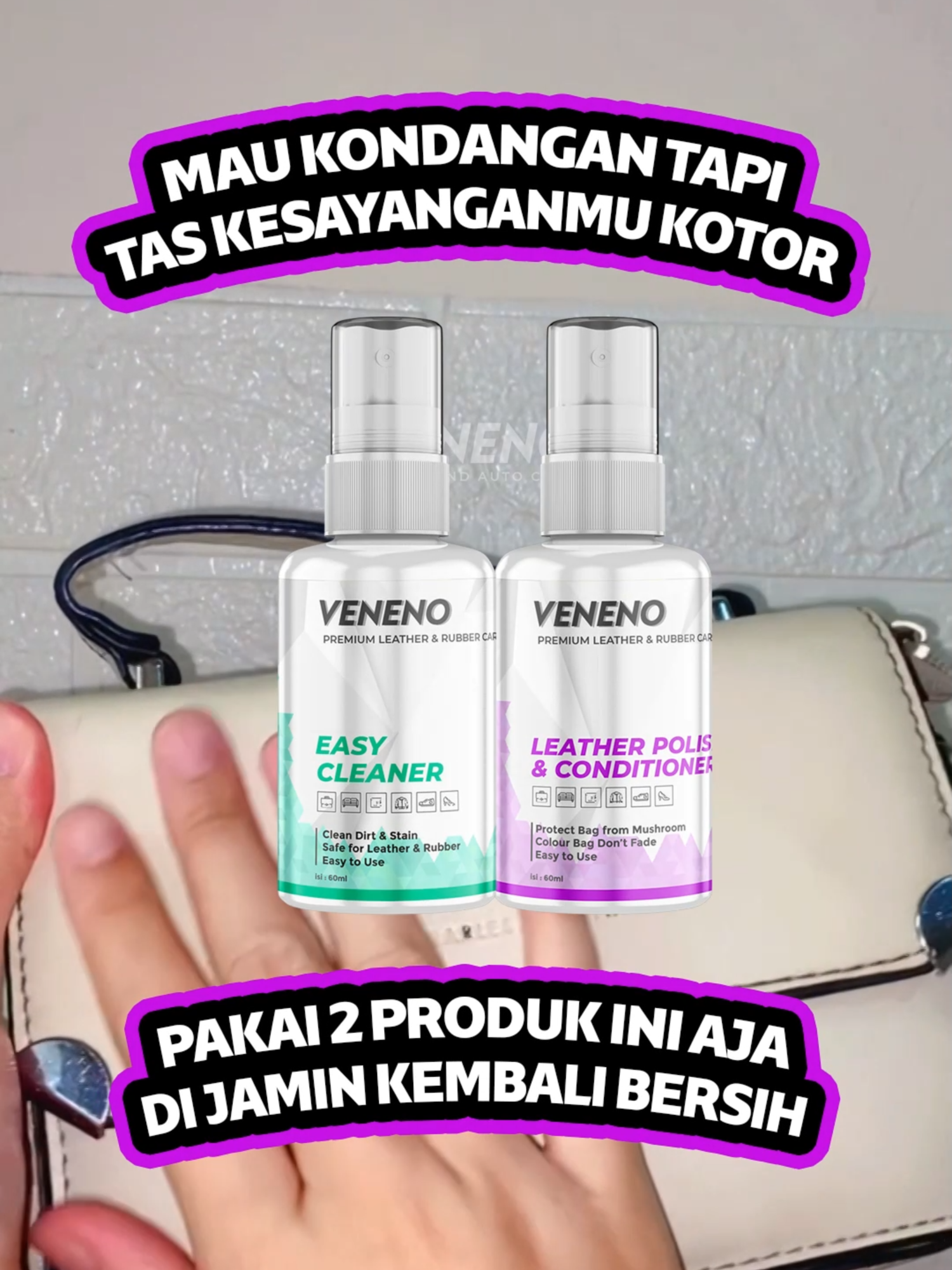 mau kondangan tapi tas kotor ? pakai produk ini aja. praktis dan ga ribet bikin tas kembali bersih#pembersihtas #pembersihsepatu #pengkilaptas #easycleaner