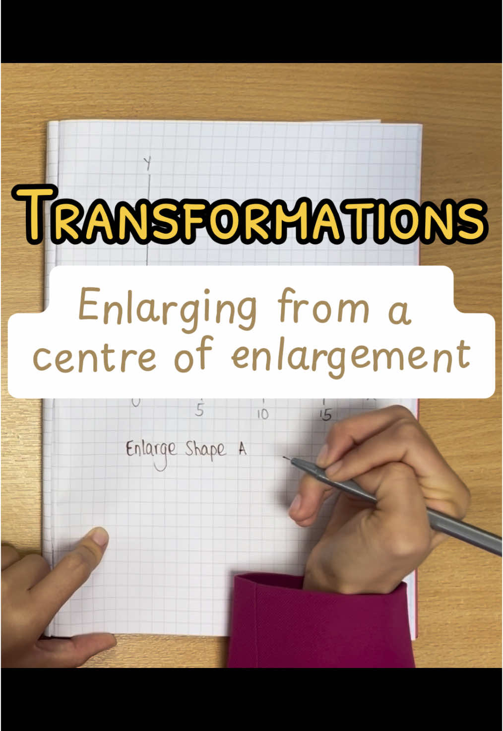 Enlarging from a centre of enlargement!  Can you do it? Here is a quick recap video incase you have forgot! 😅🥳  #mathematics #maths #enlargement #enlarge #centreofenlargement #transformations #teacher #tutor #mathstudent #ks3 #ks4 #gcse #mathsrevision #foundation #higher #mathsteacher #revision #mathsrevision 