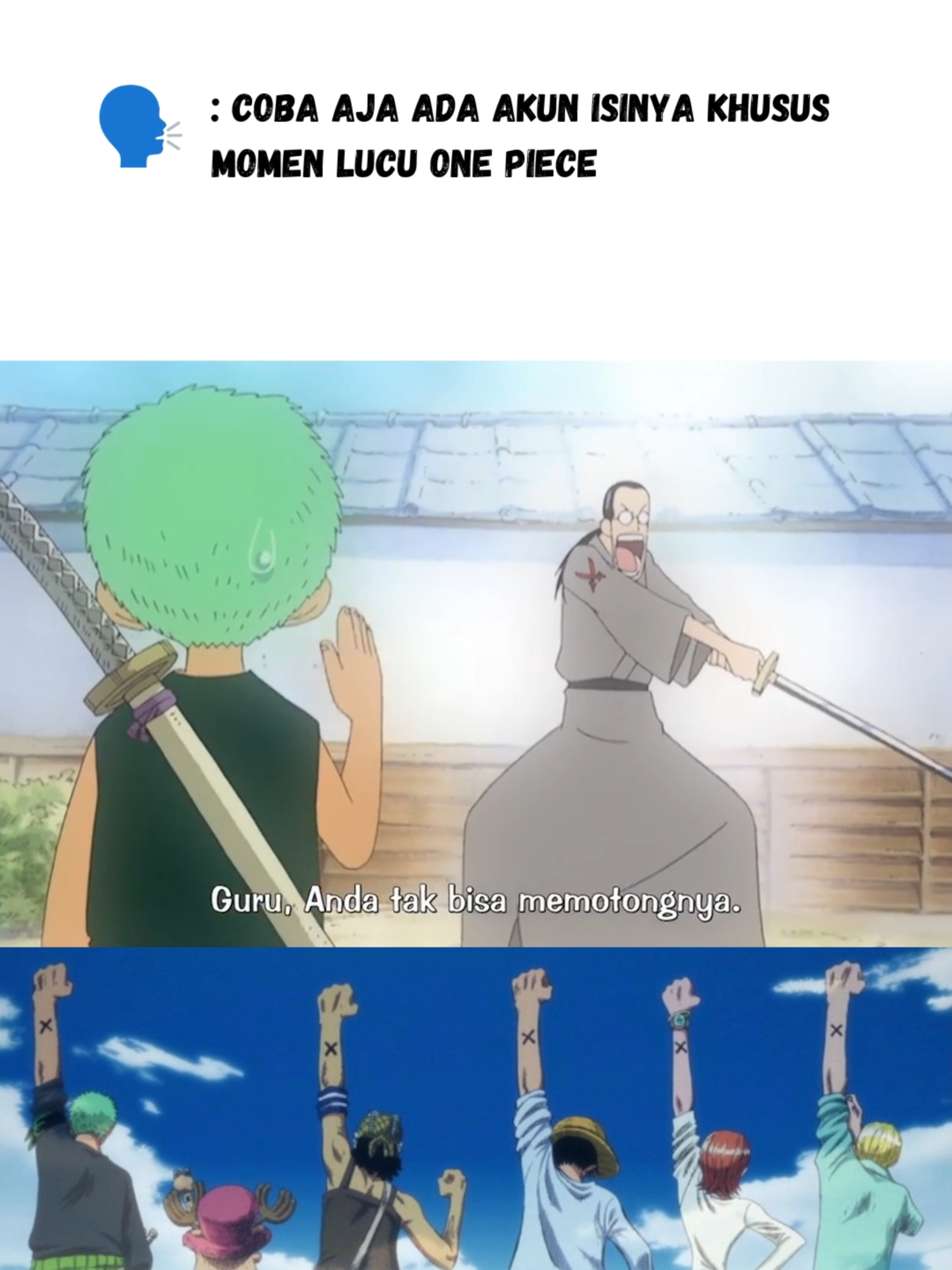 Guru Zoro malah melawak... #onepiece #onepiecelucu #onepiecengakak #onepiecetiktok #anime