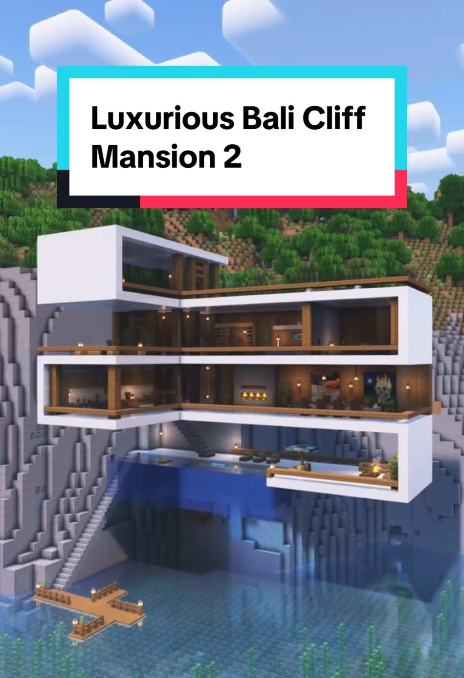 Minecraft: How to Build Modern Luxurious Bali Cliff Mansion #minecraftbuilding #Minecraft #minecrafttutorial #minecraftbase #minecraftcastle 