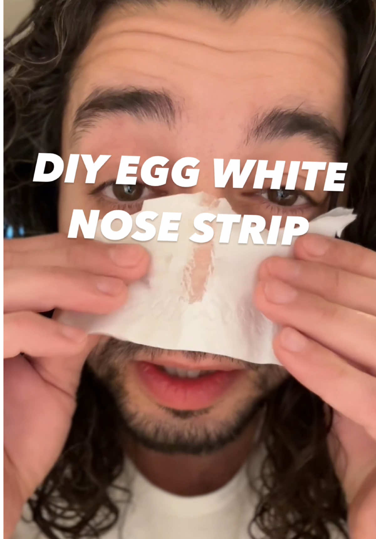 How to make your own nose strips with egg whites! 😲 Just did it again today and it always blows my mind 🤩 #natural #LifeHack #hacks #tipsandtricks #SelfCare #DIY #skincare #blackheads #howto #homemade #eggs 