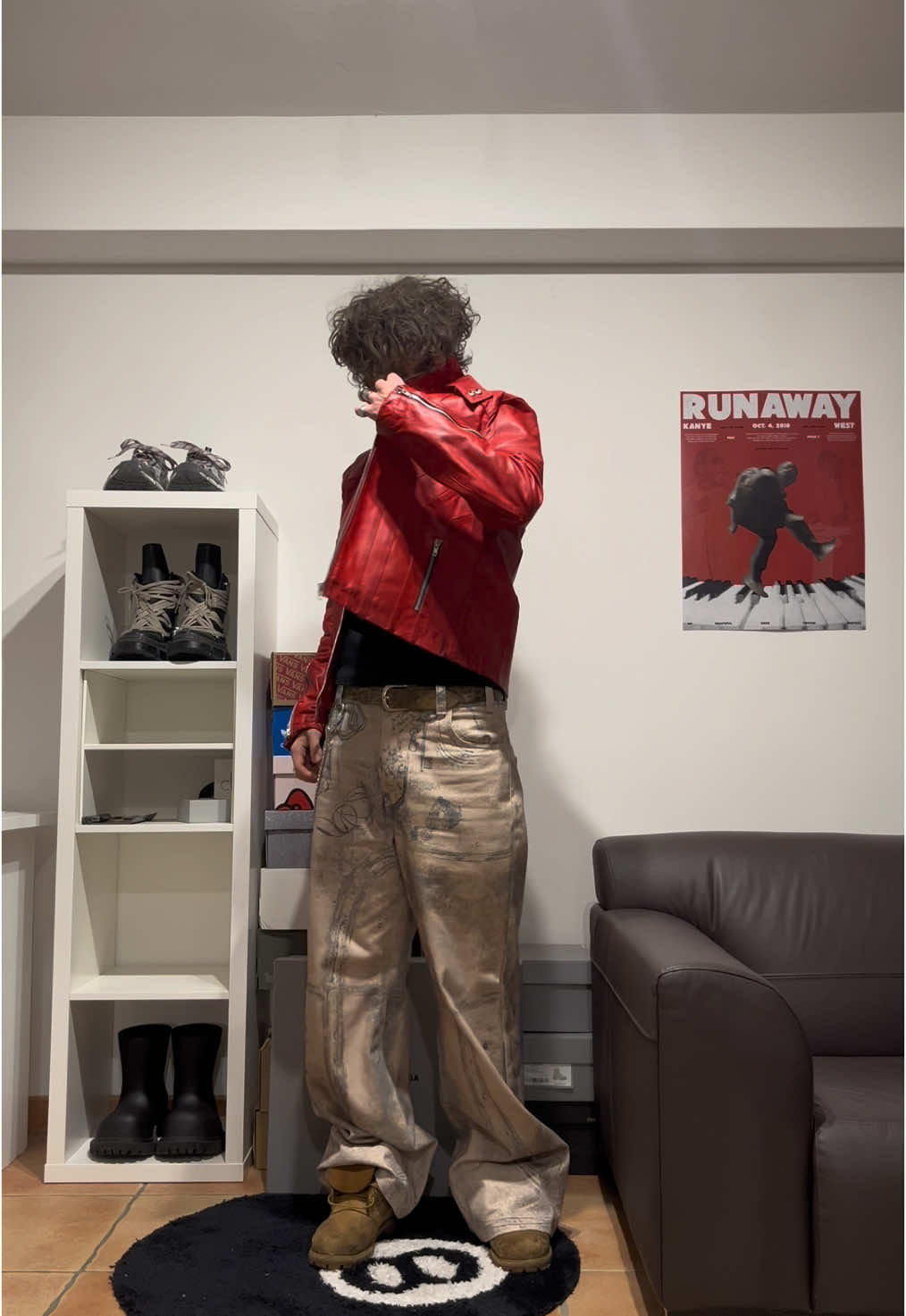 tyler durden #fyp #fits #streetwear #outfits #fitcheck #redleatherjacket 