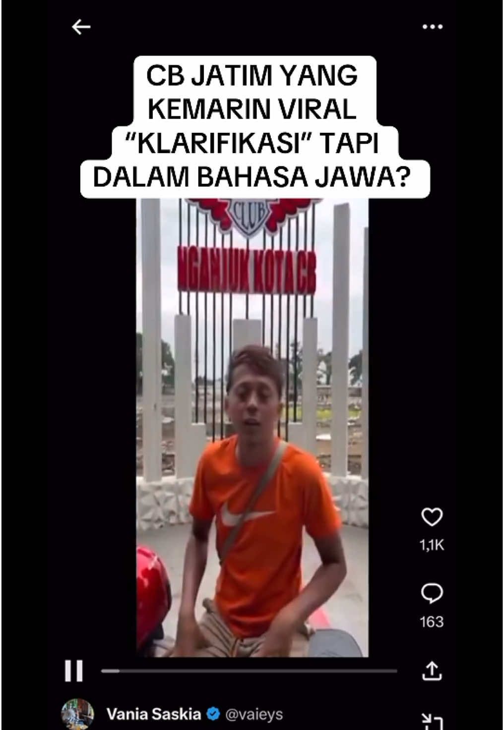 Klarifikasi kok ngomongnya ngalur ngidul?  source: Vania Saskia di X (Twitter) #cbjatim #viral #news #jatim 