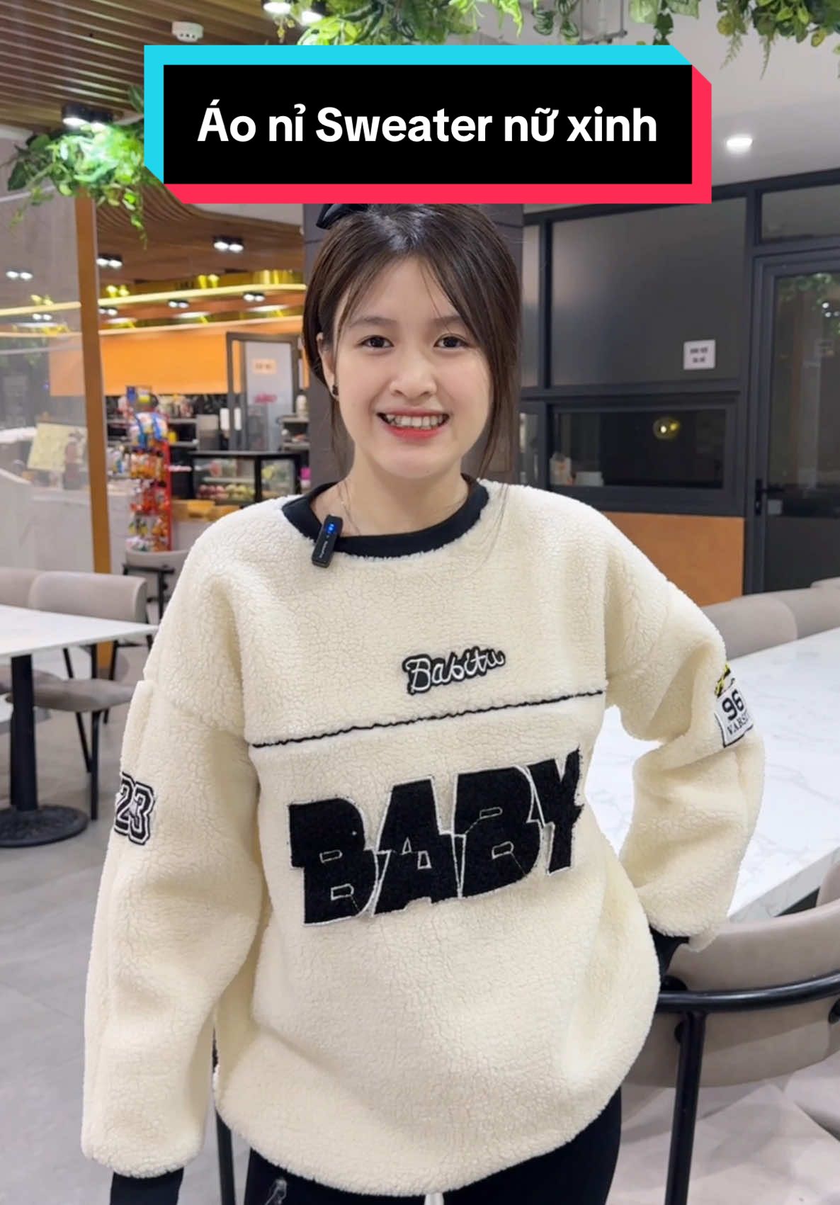 Áo Sweater nỉ lông cừu nữ xinh #ao #aonu #aoni #aosweaternu 