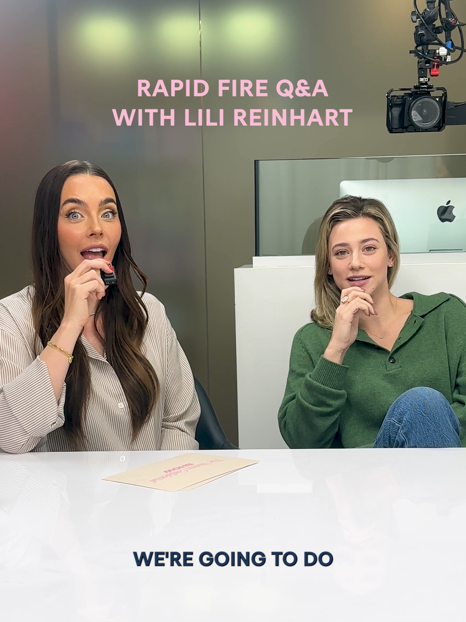 @lilireinhart is on the show tomorrow!!! and here she is teaching @laurynbosstick how to ASMR 👀🤫 #lilireinhart #asmr #asmrsounds #riverdale #lilireinhartedit