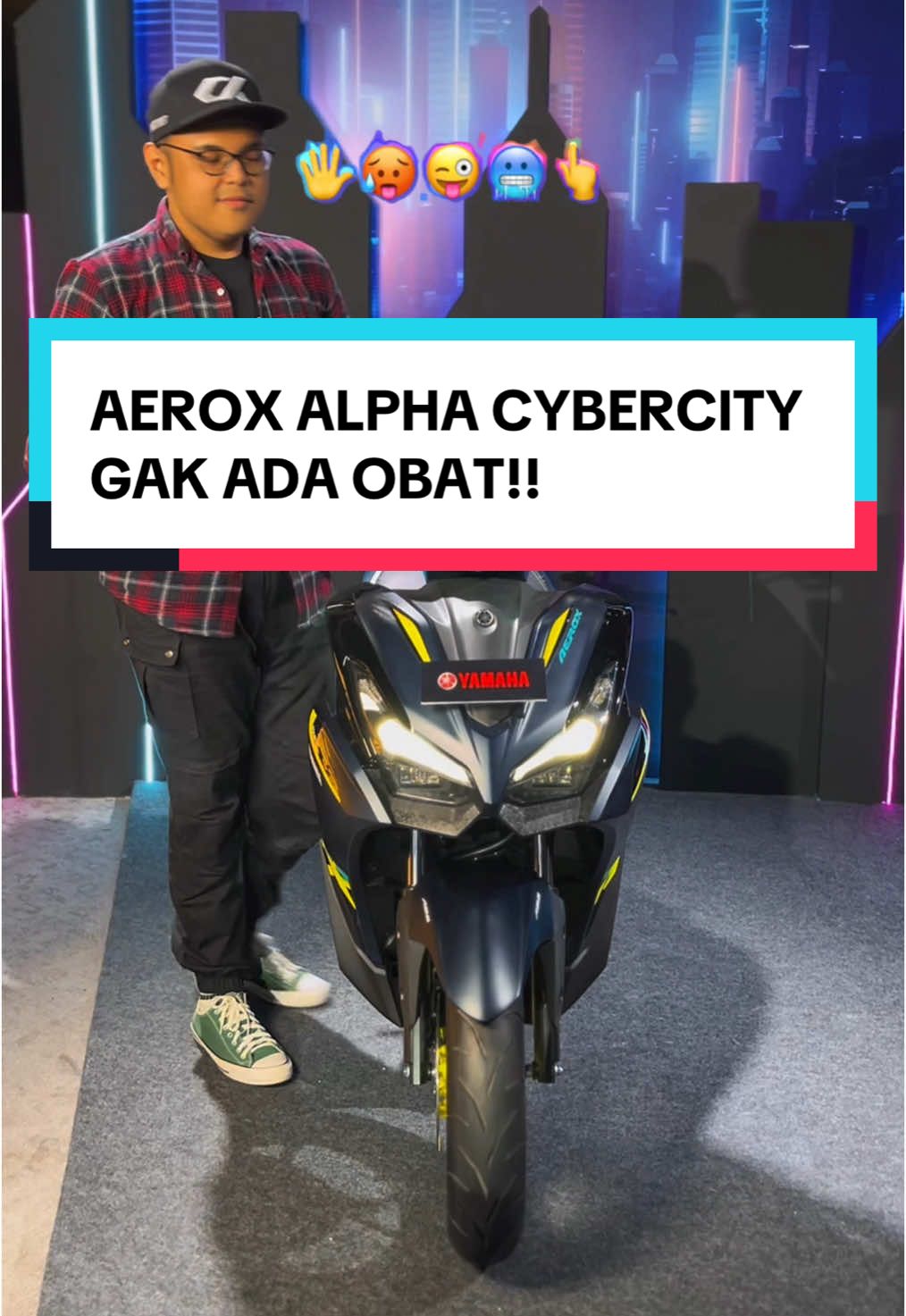 Replying to @𝙆𝙃𝙊𝙕𝙄𝙉 Aerox Alpha Cyber City nggak ada obat gantengnya!! Gokilll bener 🔥😭 siap nendang pintu #aerox #aeroxalpha 