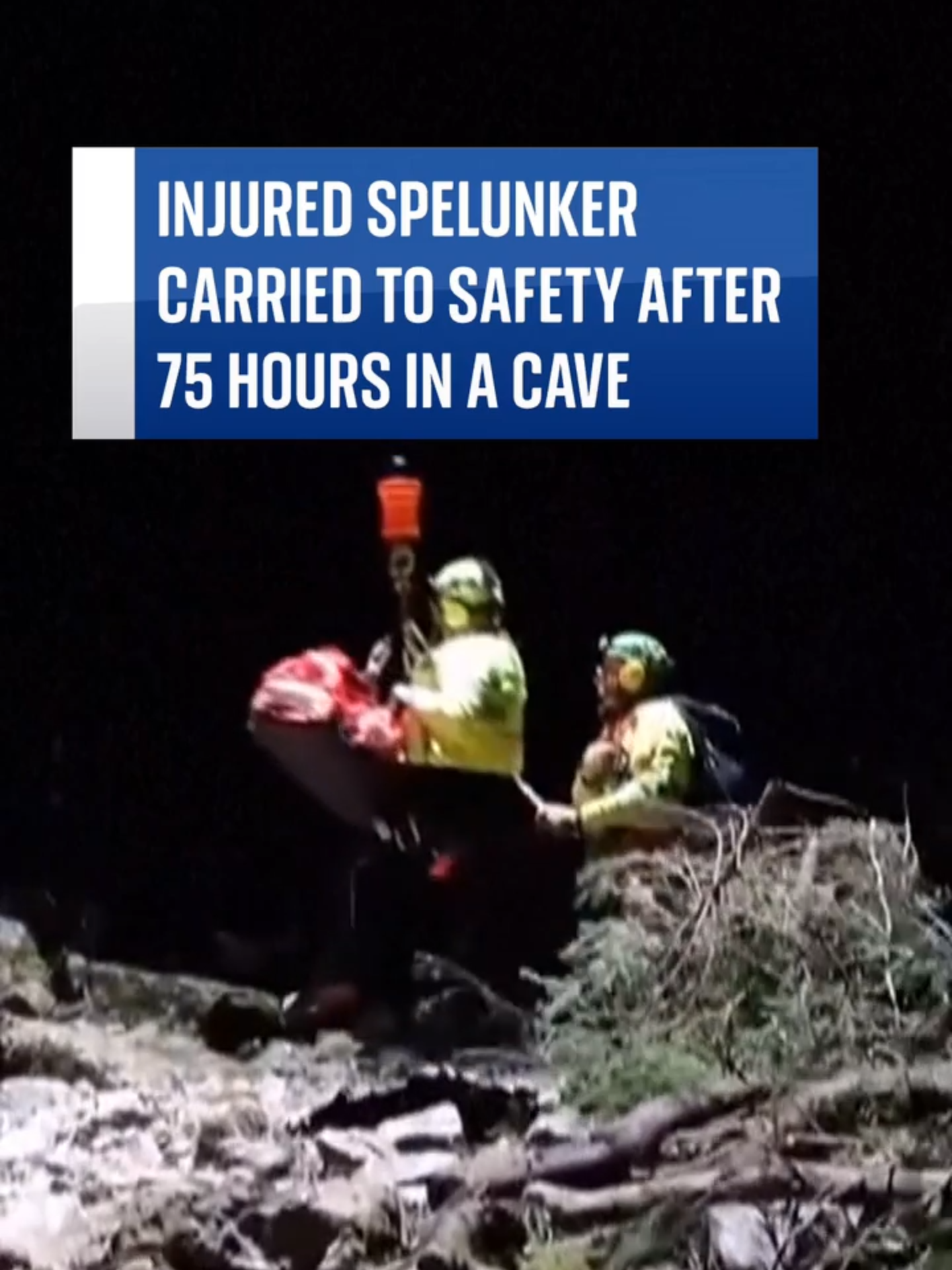 This is the moment an injured #cave explorer was carried to safety after 75 hours trapped in a cave. Ottavia Piana fell while attempting to map an unexplored branch of the #BuenoFonteno cave