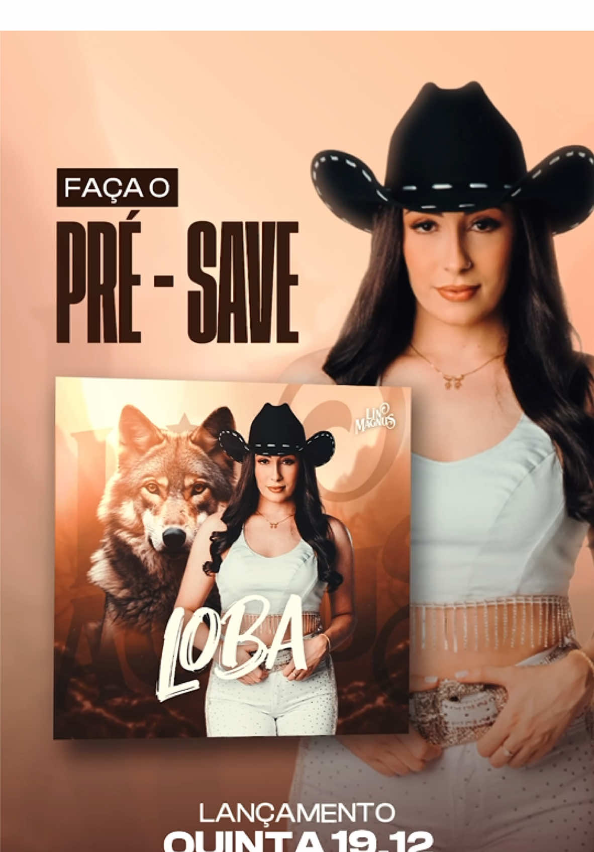 Um time muito talentoso se uniu para entregar o melhor de cada um nesse projeto! "LOBA" vem aí e com as bênçãos de Deus será um sucesso! Agradecer aos compositores: @sigajoaogabriel @danilabressan_ @gustavohenry @fernandorosa @lacerdacompositor @paulo_cesarsax Nosso produtor que arrasou demais @marcospariseguitar com a participação do @pauloperin A partir da meia noite de hoje disponível nas plataformas de streaming. #Loba #LinMagnus #cantora #MúsicaNova #single #primeiramusica #PréSave #LançamentoMusical #countrymusic #MúsicaAutoral #StreamNow #ArtistaIndependente #NovoHit