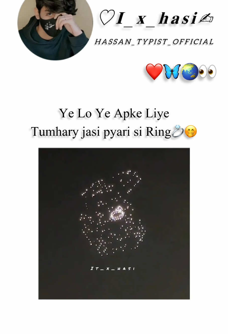 This is for you💍🤭🌏(just post)#hassan_typist_official #foryoupage❤️❤️❤️foryou💞💞💜viral💕 #urdupoetry #foryoupage #viwesproblem #virel #tiktok #fypシ #edit #dilkibaat #funnyvideos 