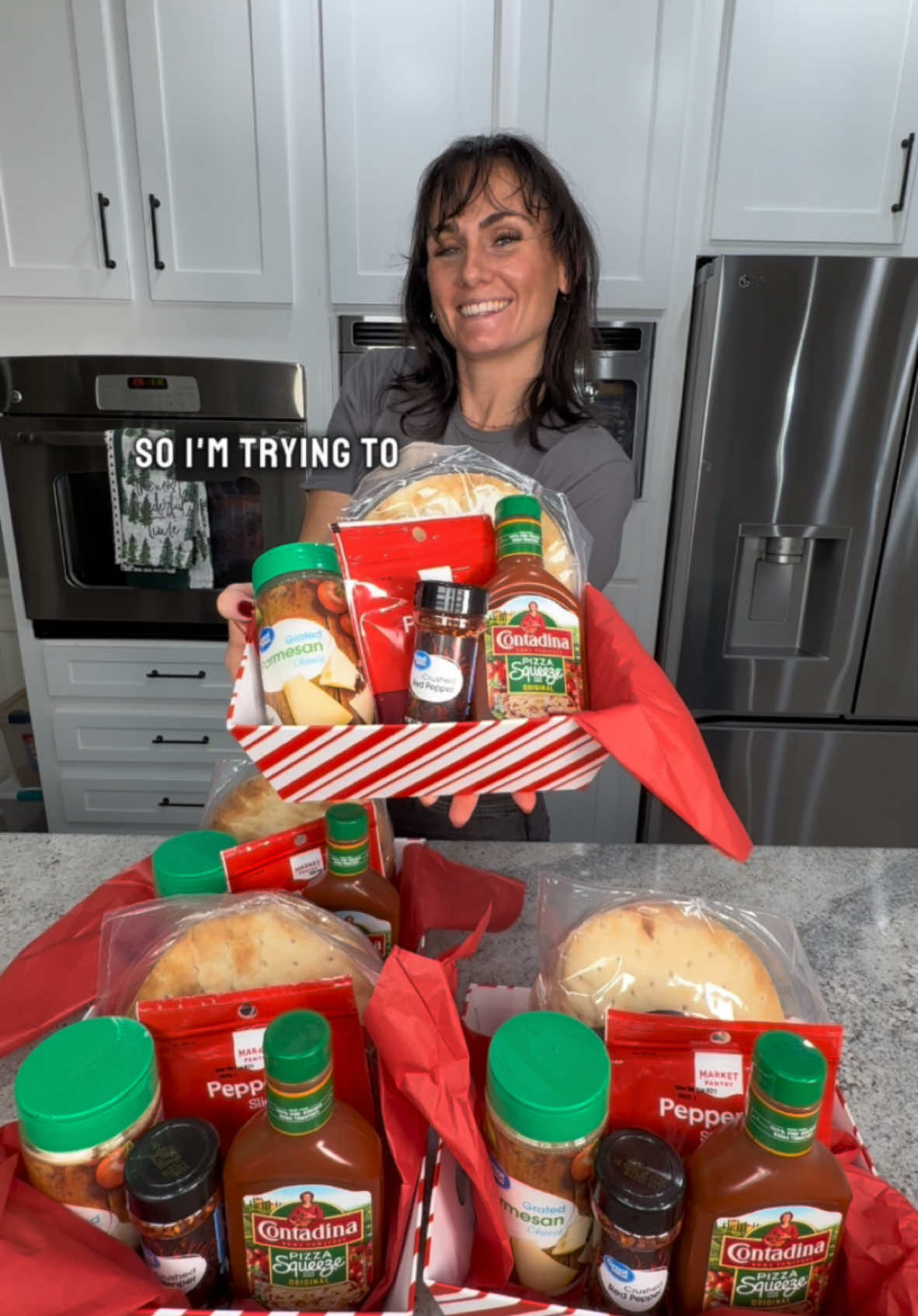 Teacher Gifts Under $20: Pizza Night. 🍕 this basket cost $15 and everything was purchased from walmart except the containers which are linked on my Amazon 