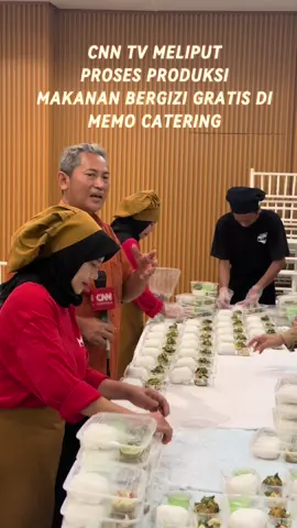 Liputan langsung CNN TV melihat Proses produksi makanan bergizi gratis program bapak Presiden Prabowo untuk anak sekolah di Dapur Memo Catering #cateringmedan #makanbergizigratis 