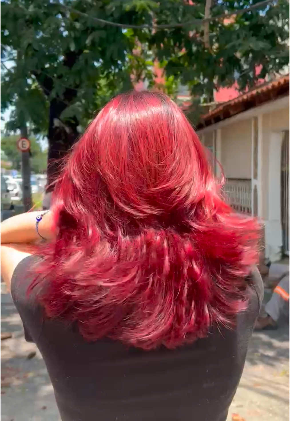 meu cabelo crescendo durante o ano #darkcherryhair #marsala #redhair #haircolor #explore #fyp 