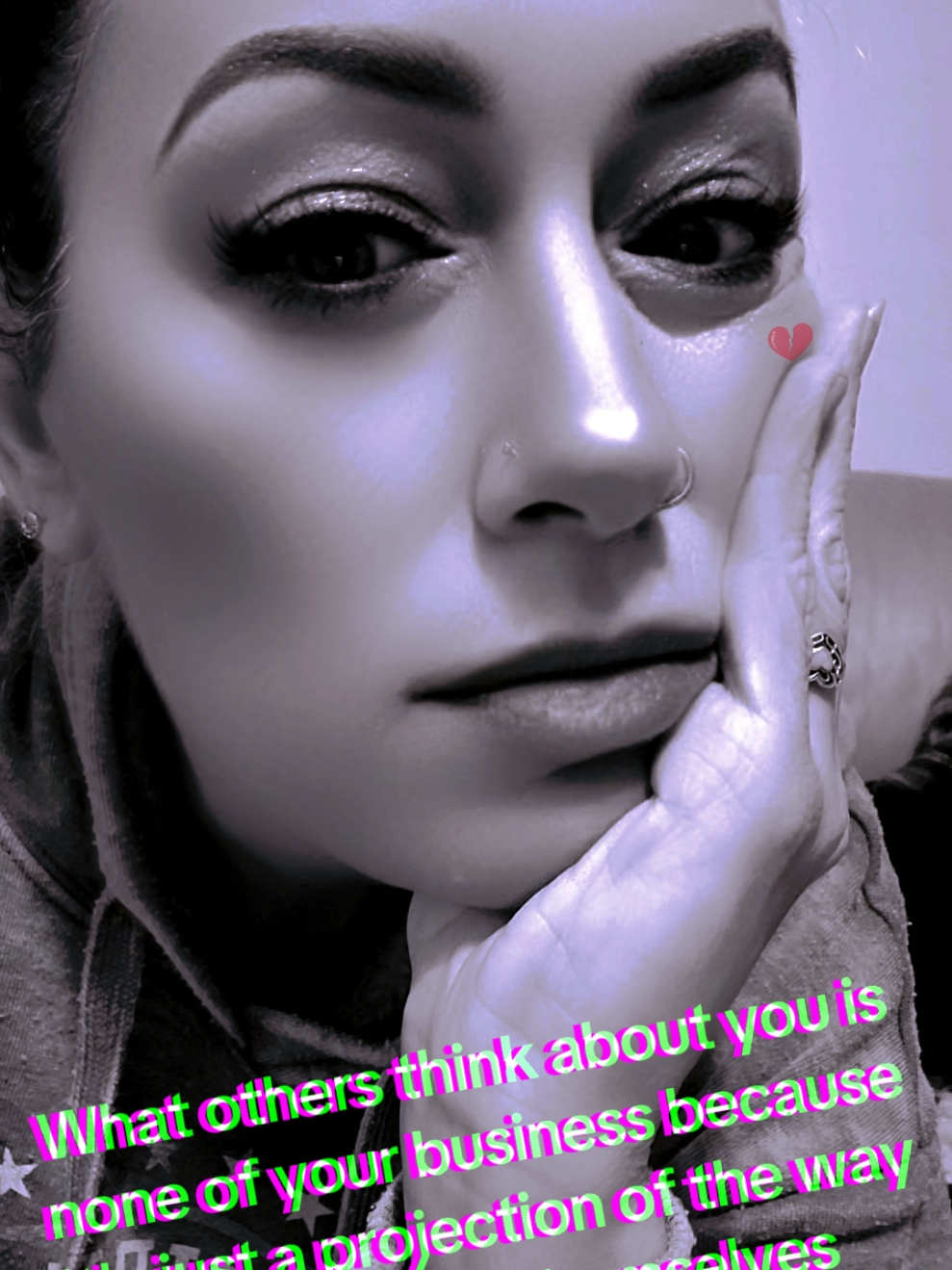 A common saying emphasizes the importance of focusing on your own thoughts, feelings, and actions, rather than being overly concerned with the opinions of others. Here's a breakdown of why this advice can be valuable:  * Maintaining Mental Well-being:  * Reduced Anxiety: Constantly worrying about what others think can lead to anxiety and stress.  * Increased Self-Confidence: Focusing on your own values and goals fosters self-confidence and a stronger sense of self.  * Reduced Sensitivity to Criticism: Not taking criticism personally allows you to learn and grow without unnecessary emotional distress.  * Improved Relationships:  *** Authenticity: When you're not preoccupied with others' opinions, you can be more authentic and genuine in your interactions. AUTHENTICITY IS THE HIGHEST VIBRATION OF OUR SELF  * Reduced Conflict: Focusing on your own behavior and communication style can help minimize conflicts and misunderstandings.  * Healthy Boundaries: This mindset encourages setting and maintaining healthy boundaries in your relationships.  * Increased Productivity and Creativity:    * Reduced Distractions: Worrying about others' judgments can be a major distraction. By focusing on your own work and goals, you can increase your productivity and creativity.  * Freedom of Expression: When you're not concerned with external validation, you're freer to express yourself authentically and pursue your passions. Of course, it's important to be mindful of others' feelings and perspectives. This doesn't mean you should be completely indifferent to how your actions affect others. It's about finding a balance between self-awareness and self-acceptance. #over40 #40sclub #40something #together #we #rise #live #share #grow #Love #life #onelove #light #selflove #journey #starseeds #empaths #soulfamily #soultribe #empath #empathsoftiktok #together #iloveyou #world #imagine #positivevibes #supernatural #powerful #manifestation #weareone #empath #connect #warriors #lightcodes #vibration #meditation  #lovefrequency #energy #guide #healer #elevate #life #mentality #gratitude #feelinggood #happy #wisdom #manifestation