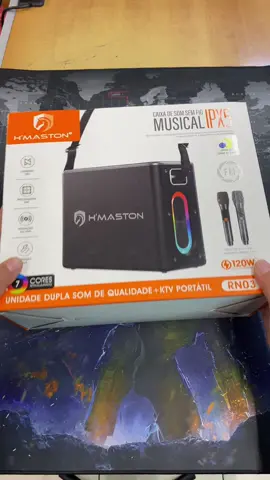 Unboxing Caixa de Som H’maston Rn03 120W de potencia com 2 microfones  #testandoprodutos #eletronicos #Tecnologia #caixadesom #caixadesombluetooth #karaoke 