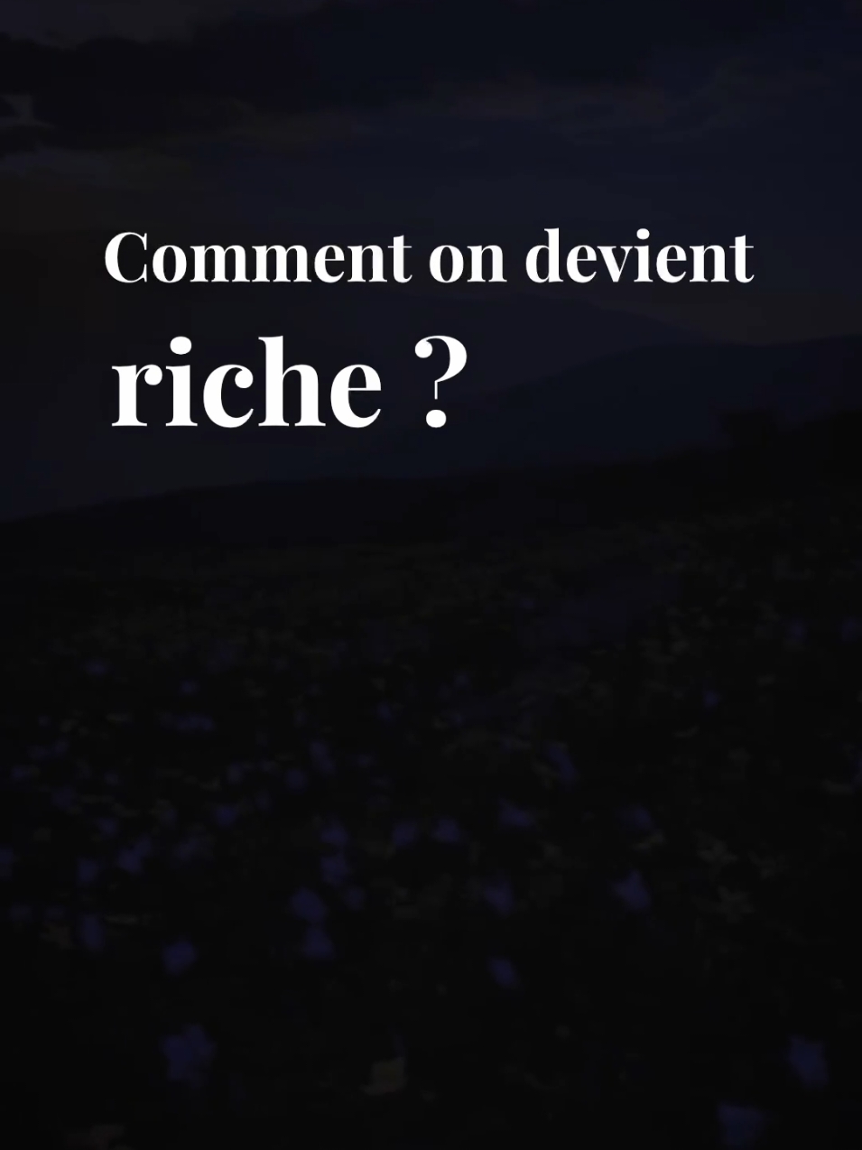 Je parle des trois principales façons de devenir riche : dépenser moins que je ne gagne, investir pour profiter des intérêts composés, et créer une entreprise dans l’espoir de la revendre un jour. L’épargne est au cœur de ces trois approches, car elle vous permet de financer vos investissements et votre entrepreneuriat. #rencontre #adieux #amour #séparation #espoir #persévérance #connexion #solitude #acceptation #reconstruction #sentiment #couple #jetaime #relation #coeurbrisé #amoureux #monamour #rupture #famille #Avectoi #mavie #promesses #geste #quotidien #patience #compréhension #sincérité #tendresse #douceur #bonheur #triste #manque #positive #mindset #authentic #focus #progress #Ignore #perseverance #failure #vérité #motivation #fierte #success #sensible #sagesse #karma #avenir #developpementpersonnel #leçondevie 