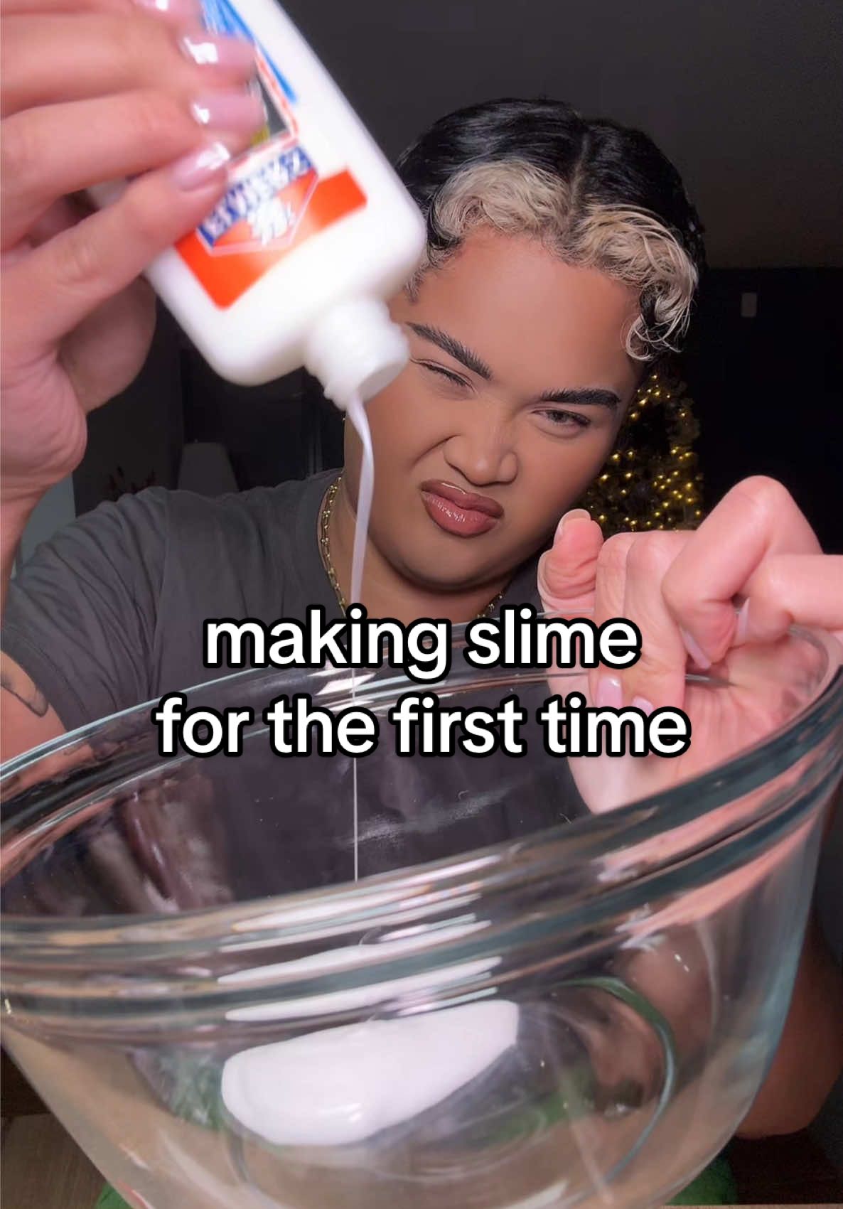 my first time making slime 😱😳 #makingslime #slime #slimetutorial #trending 