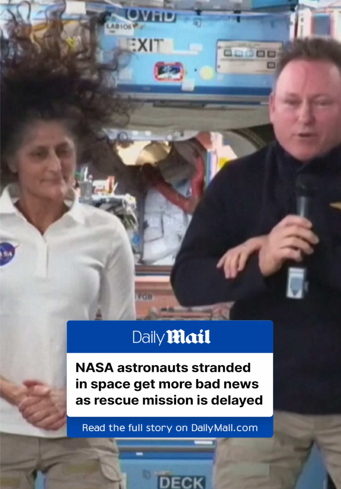 NASA's two stuck astronauts have been given more bad news as their space mission is extended again and are now not expected back until spring. Astronauts Butch Wilmore, 61, and Suni Williams, 58, left the International Space Station in June and expected to return home just eight days later. NASA has now announced their mission has been pushed back again, as their relief team has been delayed another month, and their expected return would mark ten months since they left Earth. However, the most recent announcement said that SpaceX needs more time to prepare the brand-new capsule for liftoff and it's now scheduled no earlier than late March. NASA said that it considered using a different SpaceX capsule to fly up the replacement crew to keep the flights on schedule, but decided they would wait for the new capsule. #nasa #breakingnews #astronaut #space #spacex #boeing #earth