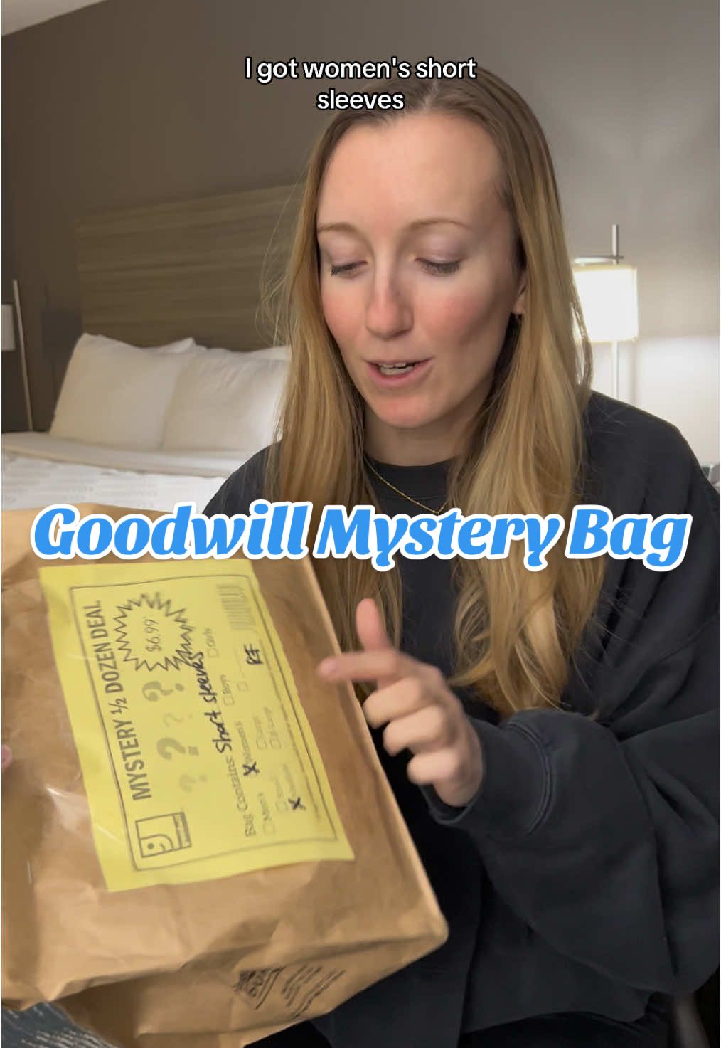 Goodwill mystery bag unboxing 👀 I was expecting this to be garbage, but I was lowkey hoping for a Free People top or something good 😂 #goodwillmysterybag #mysterybag #goodwillfinds #thrifting #unboxing #mysteryunboxing 