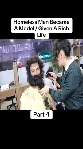 Homeless Man Became A Model / Given A Rich Life Part 4 #fyp #hair #hairstyle #asmr #haircut #hairtransformation 