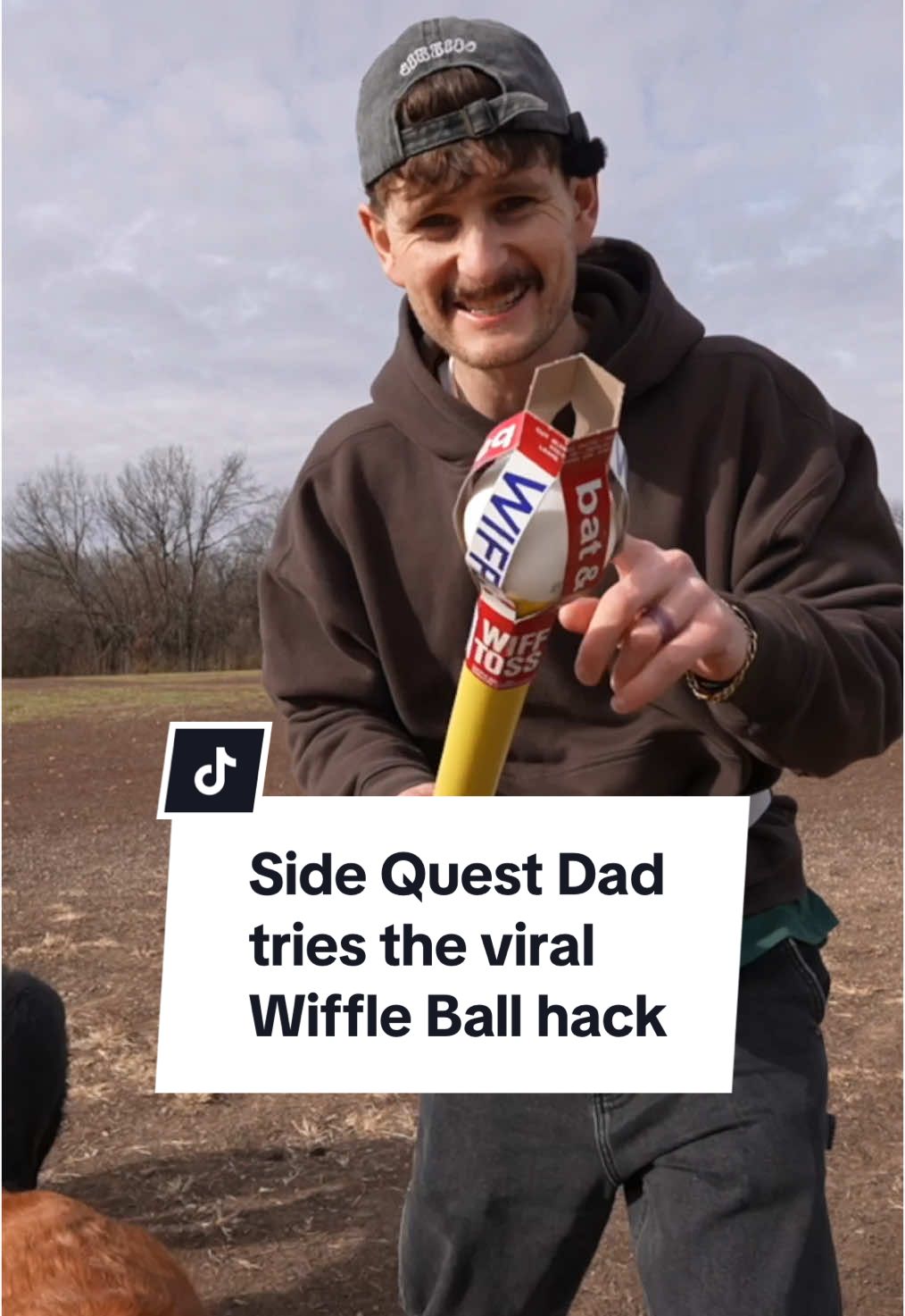 Trying the Wiffle Ball hack no one seems to know about. Even the guy at @DICKS Sporting Goods didnt know u til he’d seen the viral TikTok 😂 vlog on YT . #sidequestdad #oddsidequest #wiffleball 