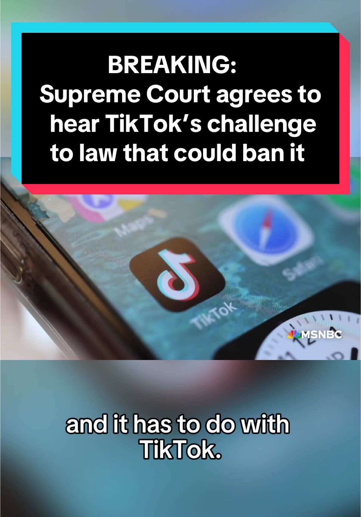 BREAKING: The Supreme Court has agreed to hear TikTok’s challenge to a federal law that could ban the popular Chinese-owned social media app in the United States if the platform is not sold to an American company. #breakingnews #news #tiktok #socialmedia #china 