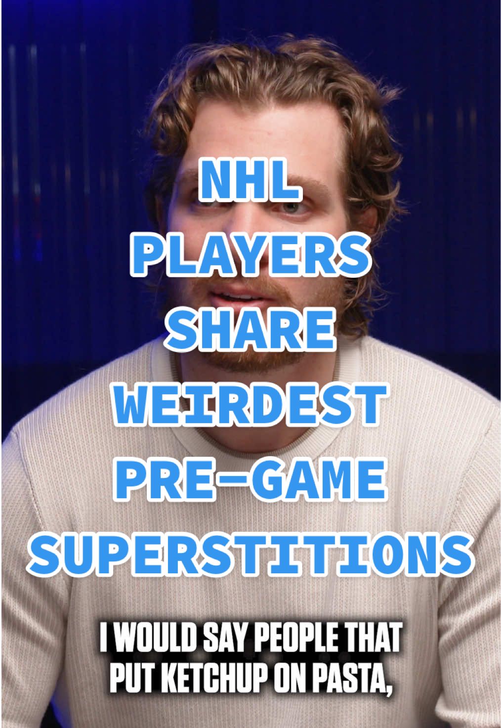 Ketchup on pasta?! 🫣 We asked NHL players to tell us the weirdest pre-game superstitions (and meals) they've ever seen. #NHL #nhlonsn #hockeytiktoks #nhltiktoks 