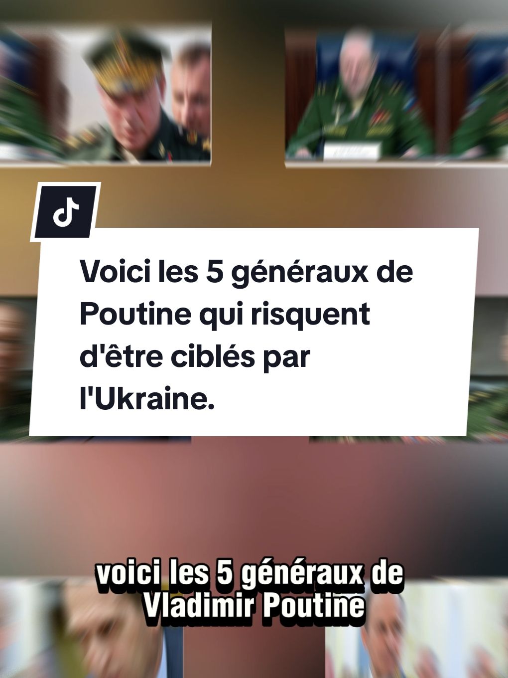 les 5 généraux de Poutine qui pourraient être ciblés par l'Ukraine#ukraine #russie #france #poutine 