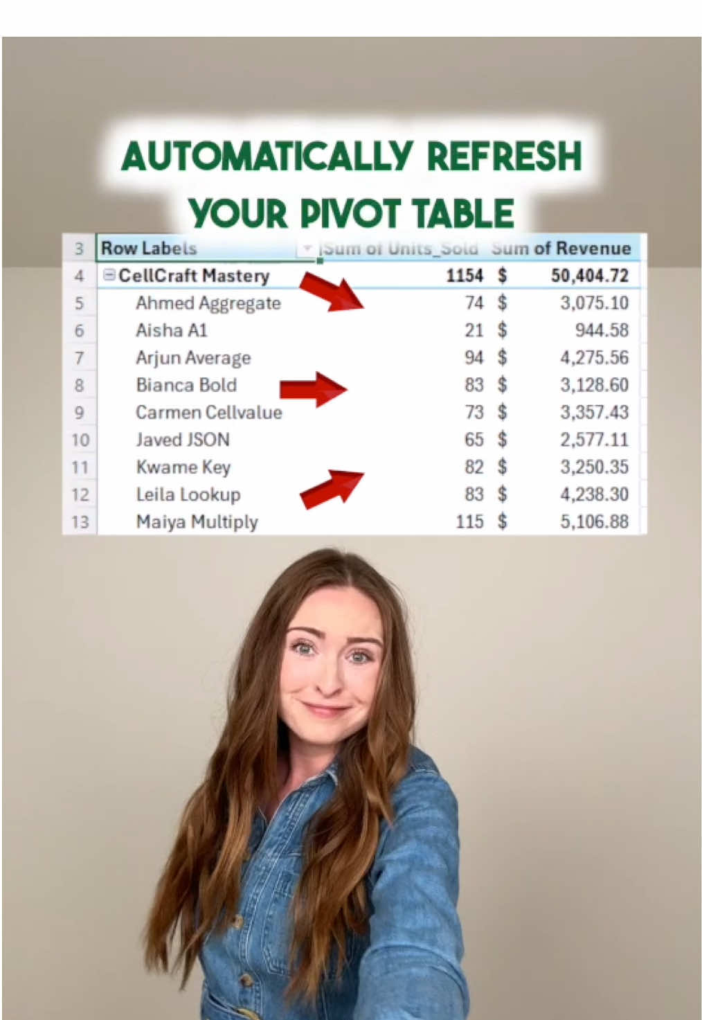 Automatically Refresh Pivot Tables 🔁 👉 Register for my FREE Excel class using the link in my bio 💯