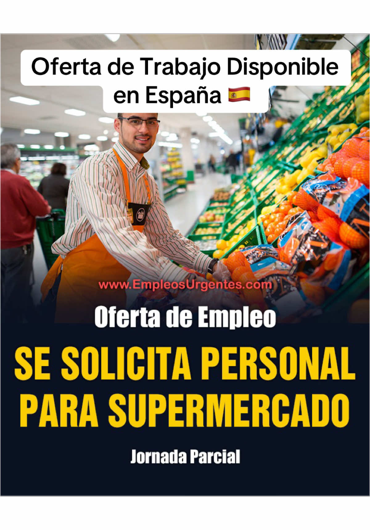 Aplicar en 👉 www.EmpleosUrgentes.com 👈 *Se Solicita Personal Para Supermercado (No Requiere Experiencia, Se Capacitará). Puestos Disponibles: •⁠  ⁠Limpieza. •⁠  ⁠Reposición. •⁠  ⁠Carnicero/a. •⁠  ⁠Pescadero/a. •⁠  ⁠Cajero/a. •⁠  ⁠Panadero/a. •⁠  ⁠Perfumero/a. •⁠  ⁠Frutero/a. •⁠  ⁠Charcutero/a. Ofertas de Empleos Disponibles en España  ﻿#empleosurgentes #oportunidadlaboral #empleos #trabajo #empleo #ofertasdeempleo #trabajos #sinexperiencia #ofertasdetrabajo #ofertaslaborales #vivirenespaña #españa #trabajarenespaña #trabajoenespaña #trabajarenespaña #job #jobs #españajobs #mercadona #personalparamercadona #supermarket #supermarketstaff #personal #supermecado 