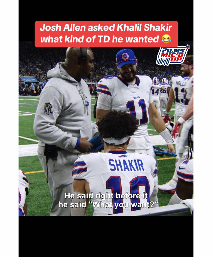 #joshallen is such a giver 🤣 #khalilshakir #buffalo #bills #micdup #nfl @Buffalo Bills 