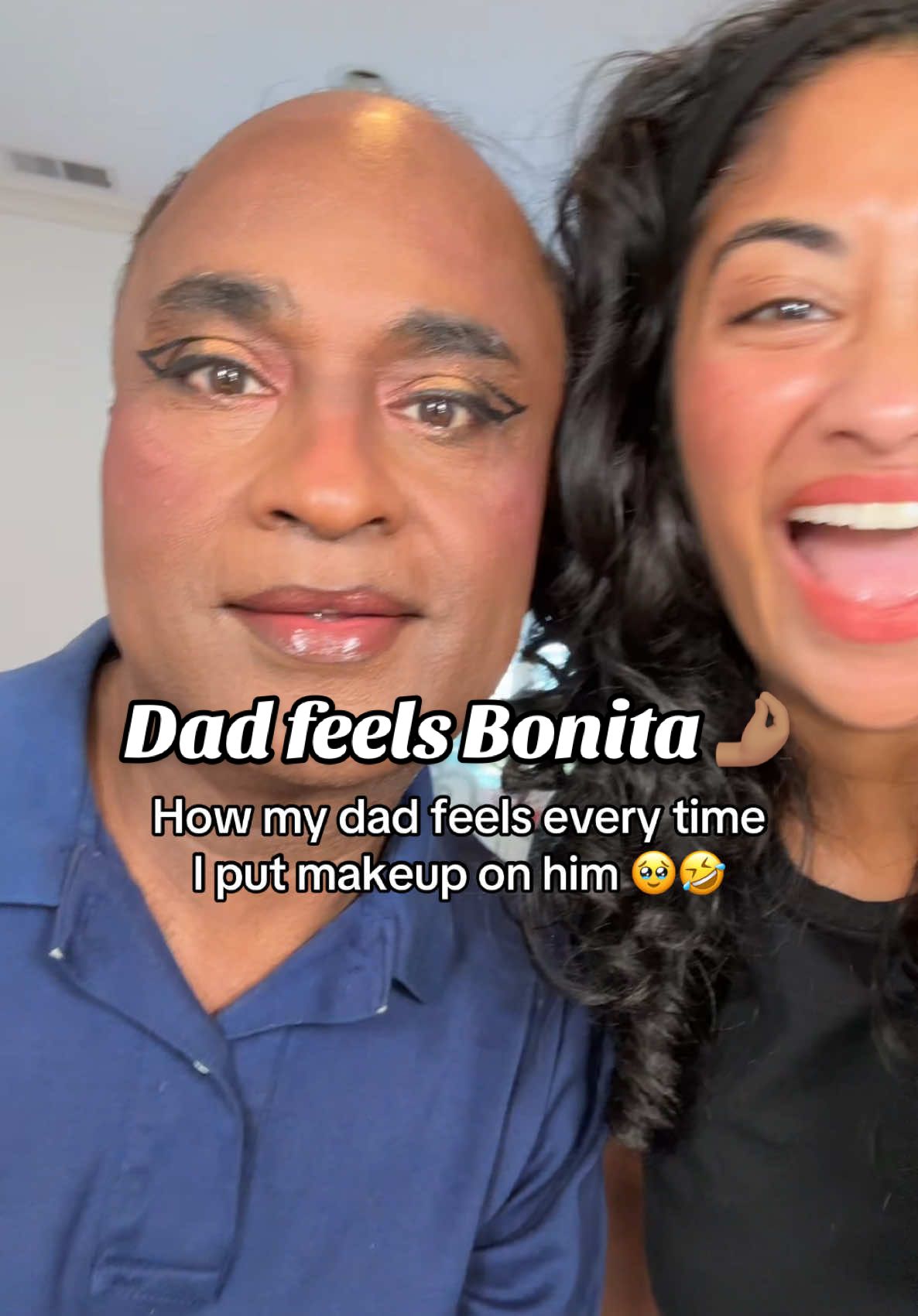 Somehow the off lip syncing is very on brand for him 😭 #desidad #hefeelsbonita #browngirlmakeup 