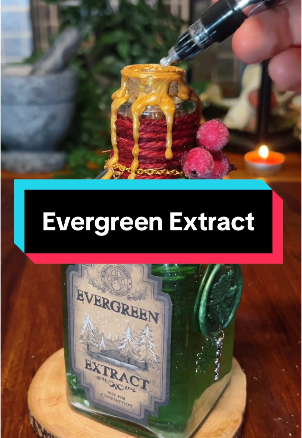 Snowglobe potions have been highly requested, so we here is our newest design “Evergreen Extract!”  A handful of these have been made ready for last minute christmas presents - get them while you can! Delivery by christmas is available in the UK only.  Happy Holidays all!  #potion #fyp #foryou #foryoupage #art #colourchanging #fantasy #decor #snowglobe #potionmaker 